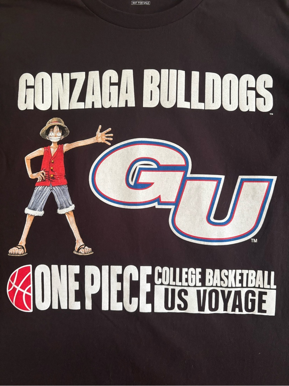 One Piece College Basketball US Voyage Gonzaga T-Shirt SZ L - Picture 4 of 4